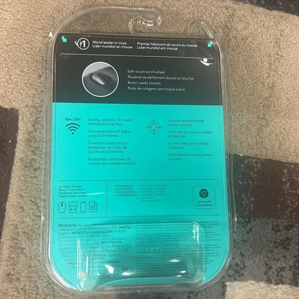 Logitech Wireless Portable USB Mouse M317 New Factory Sealed